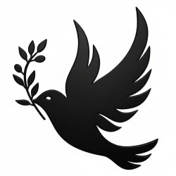 Recorte Pomba Inox 3 preto