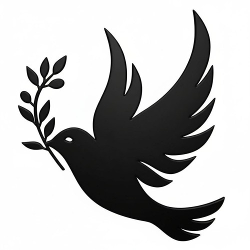 Recorte Pomba Inox 3 preto