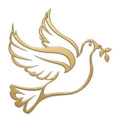 Recorte Pomba Inox 4 dourado