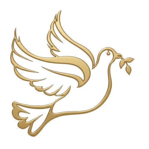 Recorte Pomba Inox 4 dourado