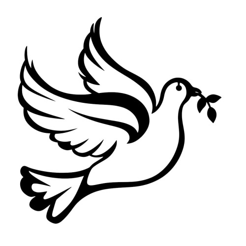 Recorte Pomba Inox 4 preto