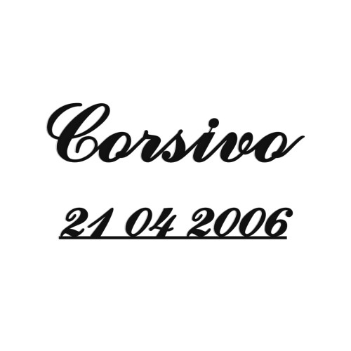 Letra Corsivo Inox preto