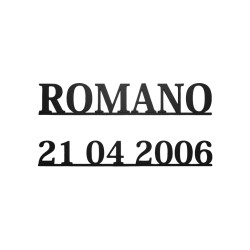 Letra Romano Barra Inox preto